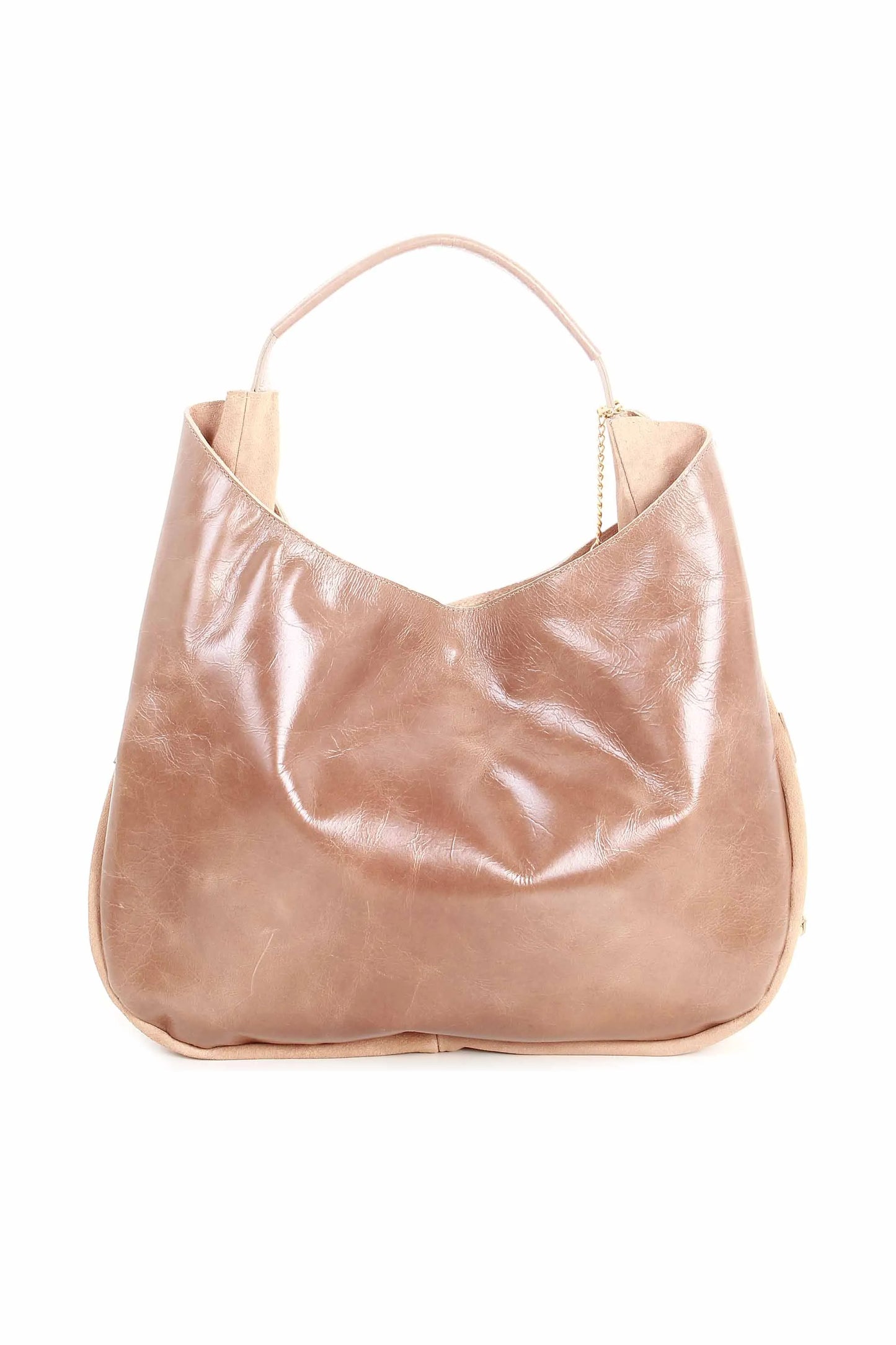 Maxi bolsa camurça e couro legítimo