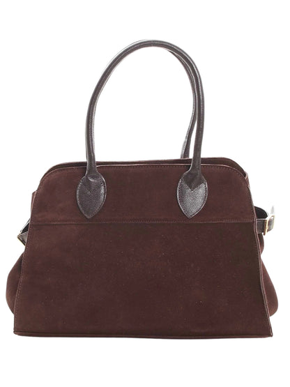 Bolsa baú camurça couro