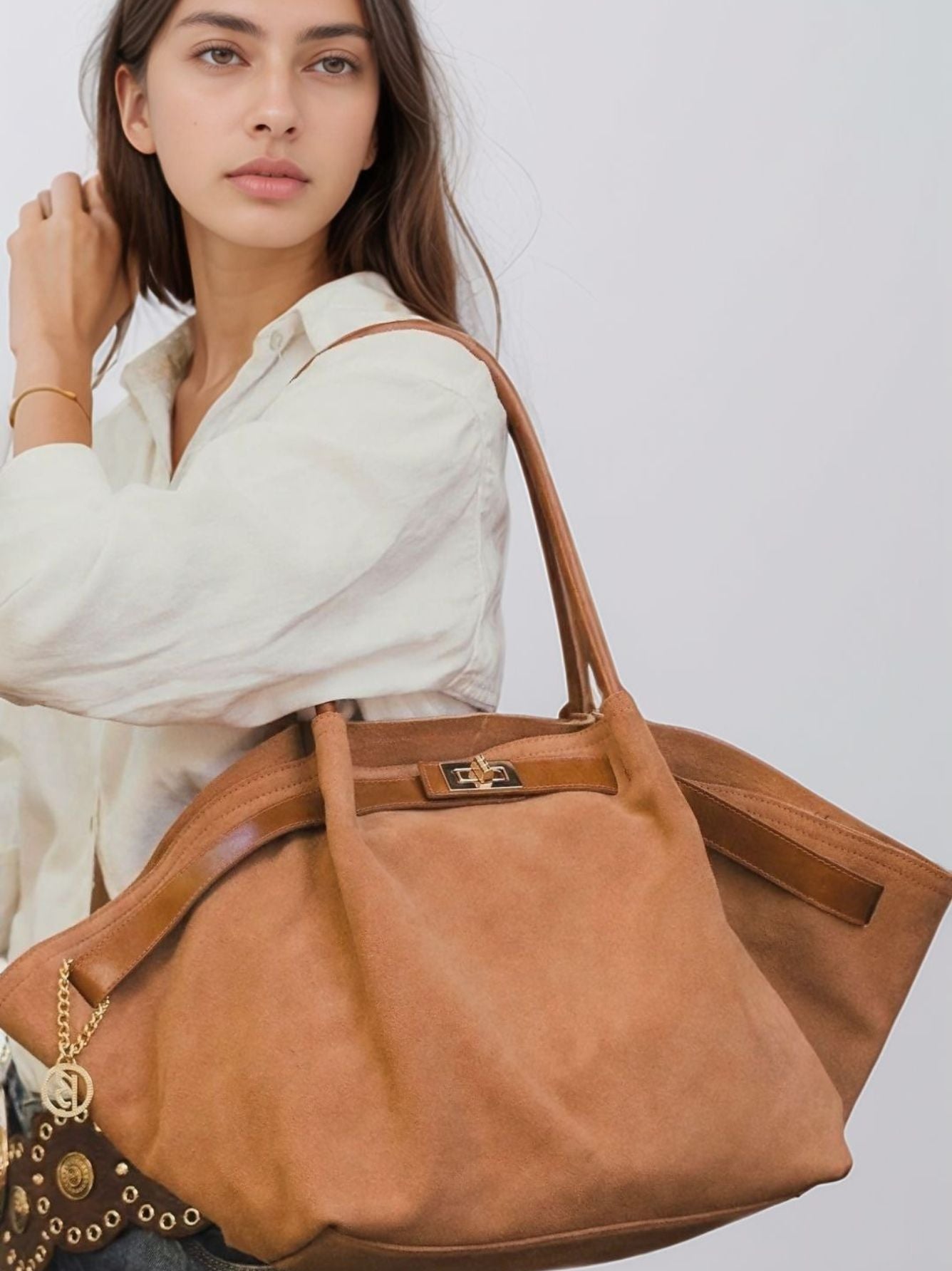 Bolsa boho camurça noir chic
