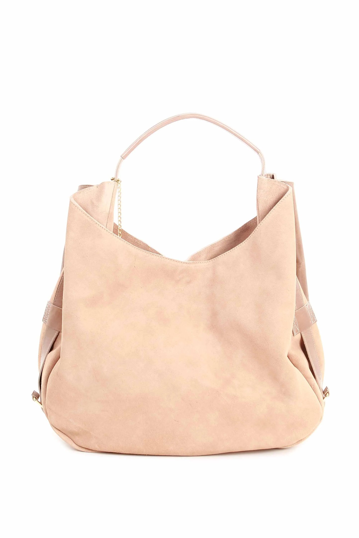 Maxi bolsa camurça e couro legítimo