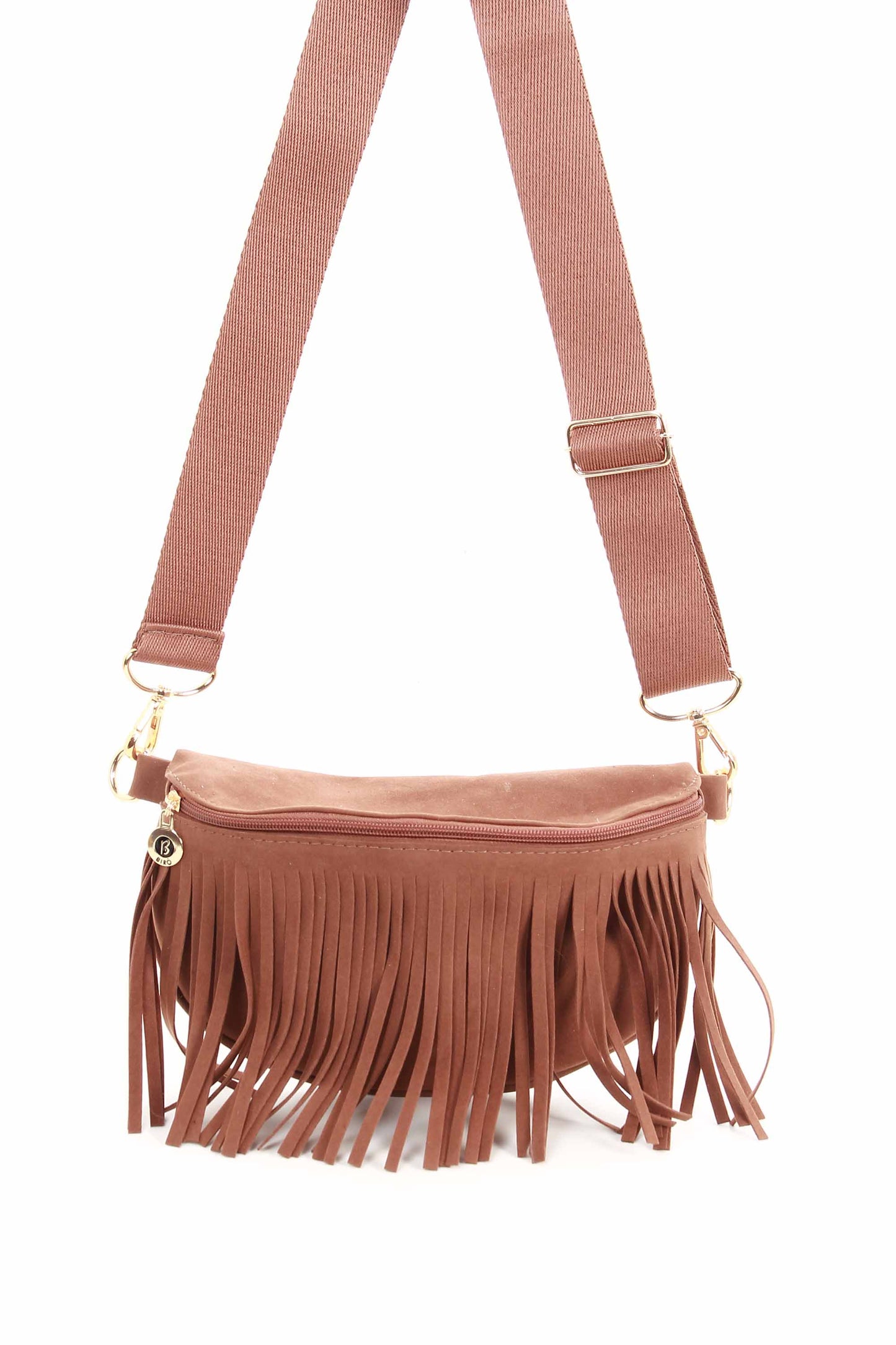 Bolsa pochete boho em camurça