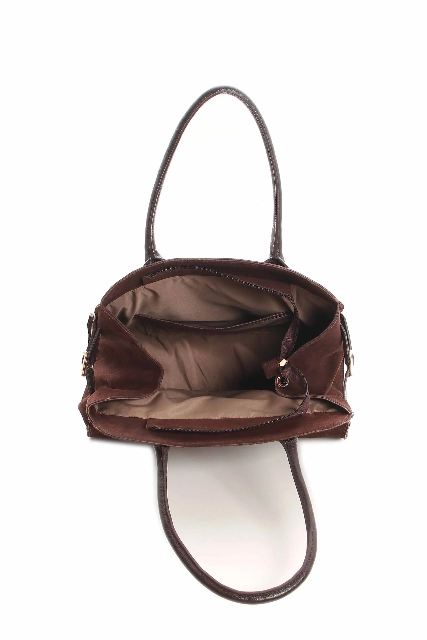 Bolsa baú camurça couro