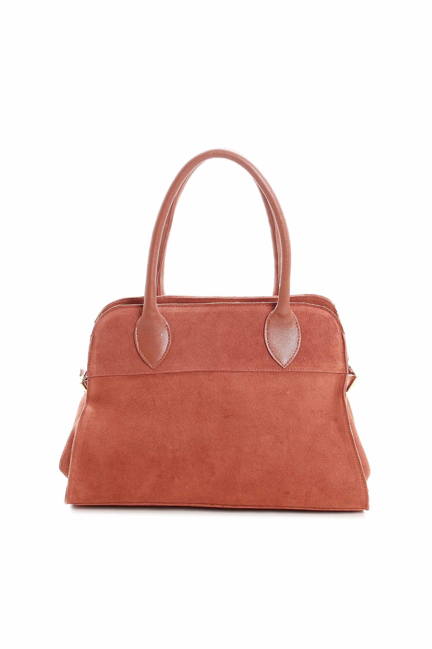 Bolsa baú camurça couro