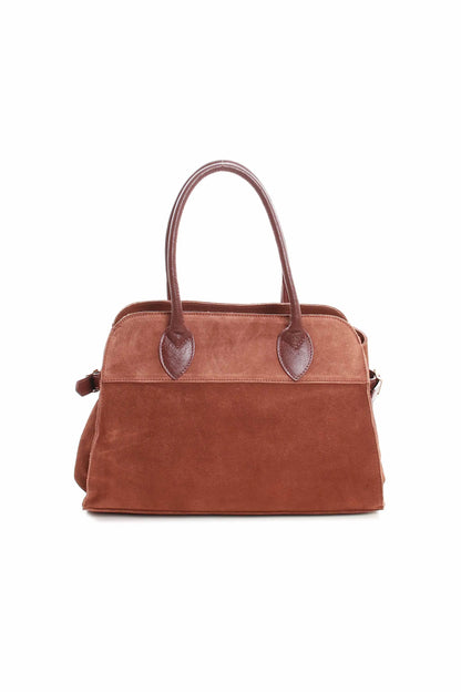 Bolsa baú camurça couro